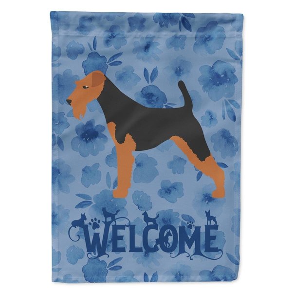 Carolines Treasures 28 x 0.01 x 40 in. Airedale Terrier Welcome Flag Canvas House Size CK6184CHF